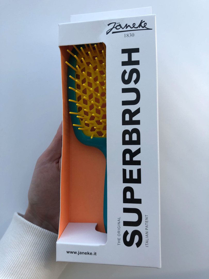 Janeke Superbrush Hairbrush Turquoise with Yellow