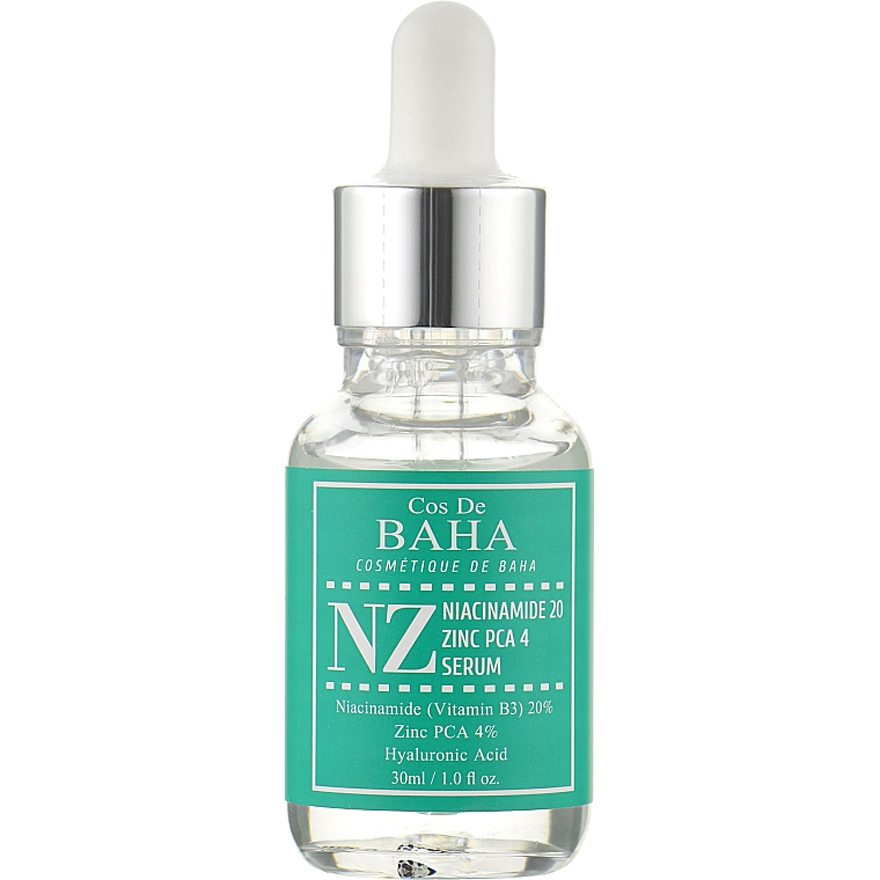 Cos De BAHA Facial serum with niacinamide and zinc NZ Niacinamide 20 Zinc PCA 4 Serum, 30 ml