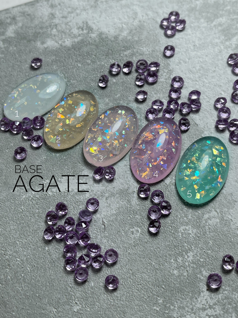 SAGA professional AGATE BASE 5 (бірюзовий з ефектом битого скла), 9 мл