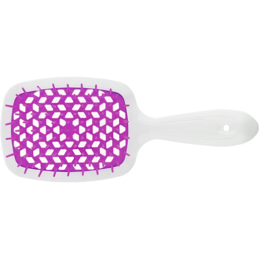 Janeke Superbrush Small Расческа для волос Белая с фиолетовым