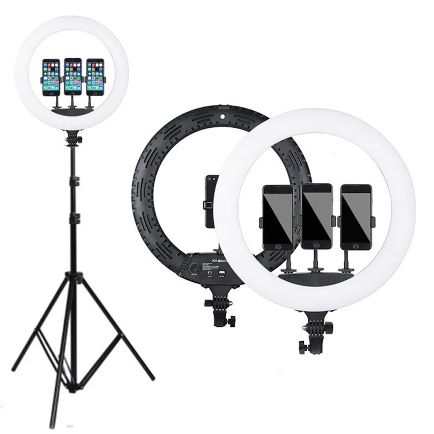 Professional ring lamp Soft Ring Light RL-18 (3 mounts + remote control + tripod + bag) ring diameter 45 cm, (warranty 1 month)