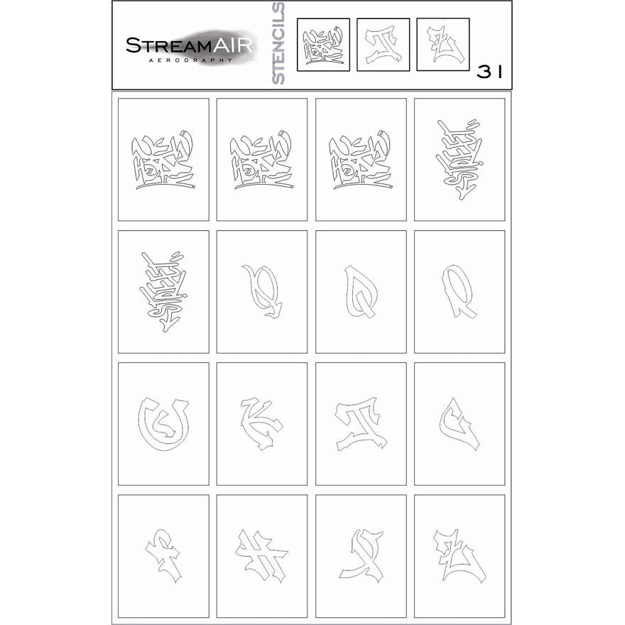 StreamAIR Airbrush stencil No. 31
