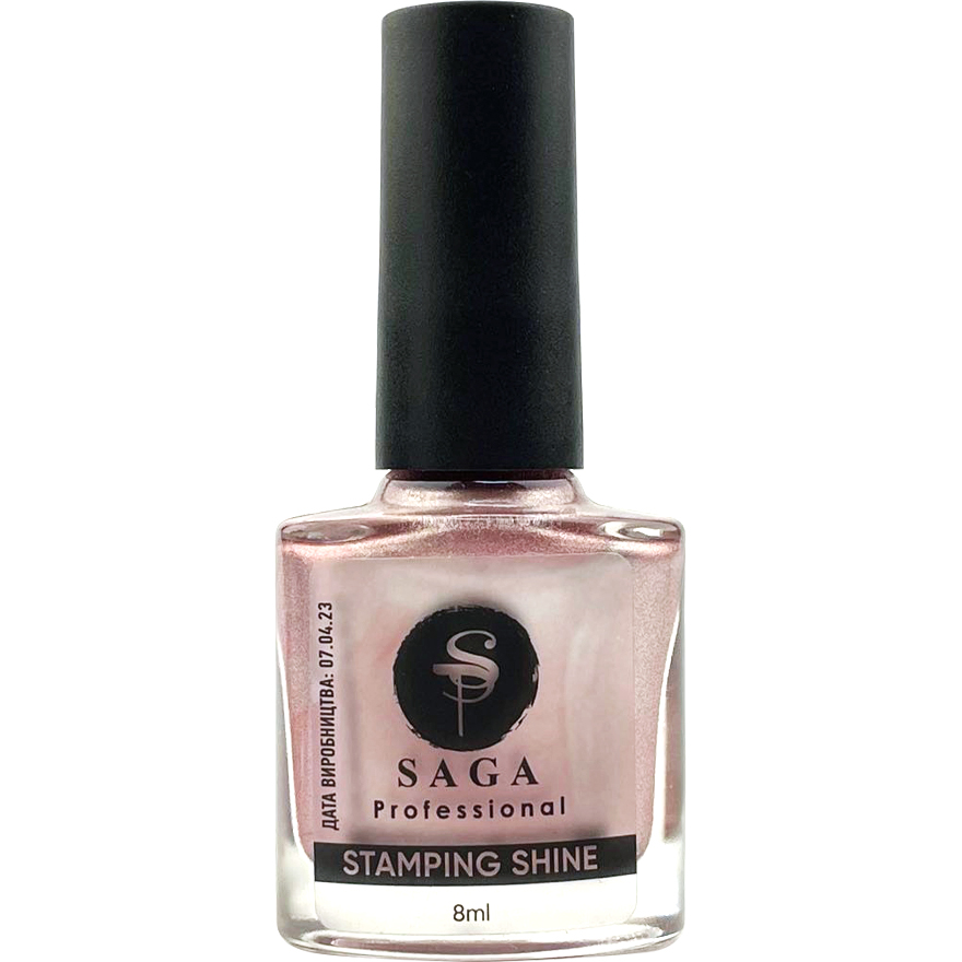 SAGA professional varnish stamping paint 01 (light pink, chrome), 8 ml