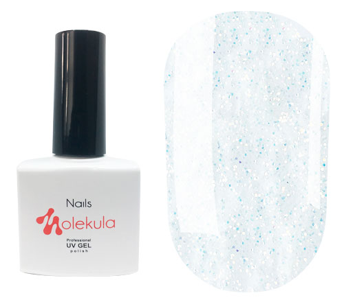 Molekula gel varnish No. 162 Opal Saturn (transparent with golden-blue sparkles), 11 ml