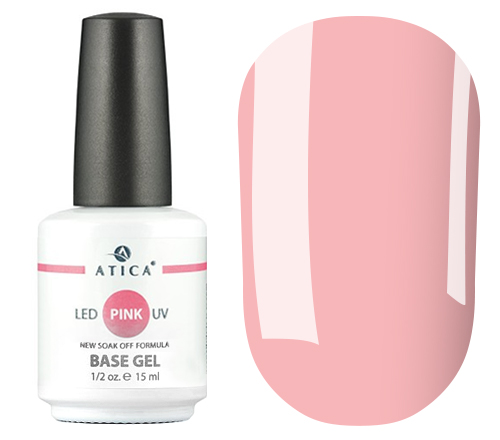Каучукова камуфлююча база Atica для гель-лаку Pink (рожевий), 15 мл