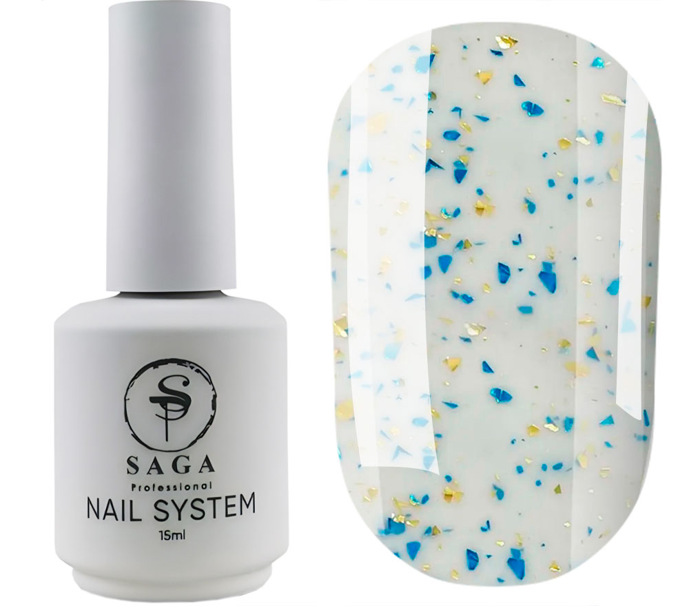 SAGA professional LEAF UA (молочний із жовто-блакитною поталлю), 15 мл
