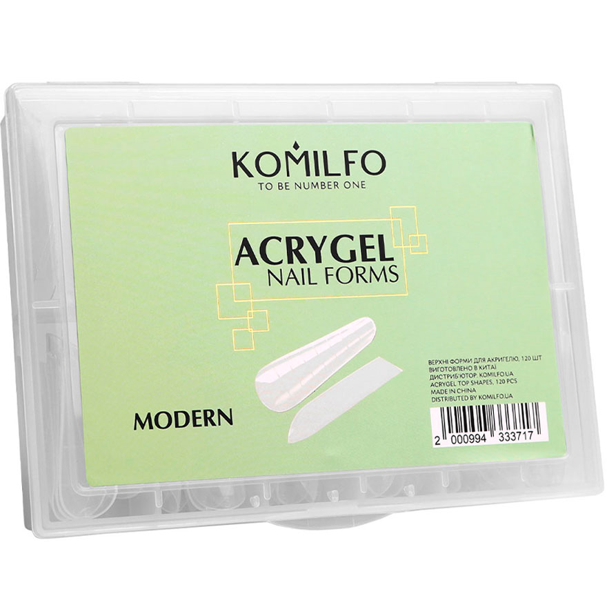 Komilfo Top Nail Forms, Modern - Top Nail Forms, Modern Almond, 120 Pieces