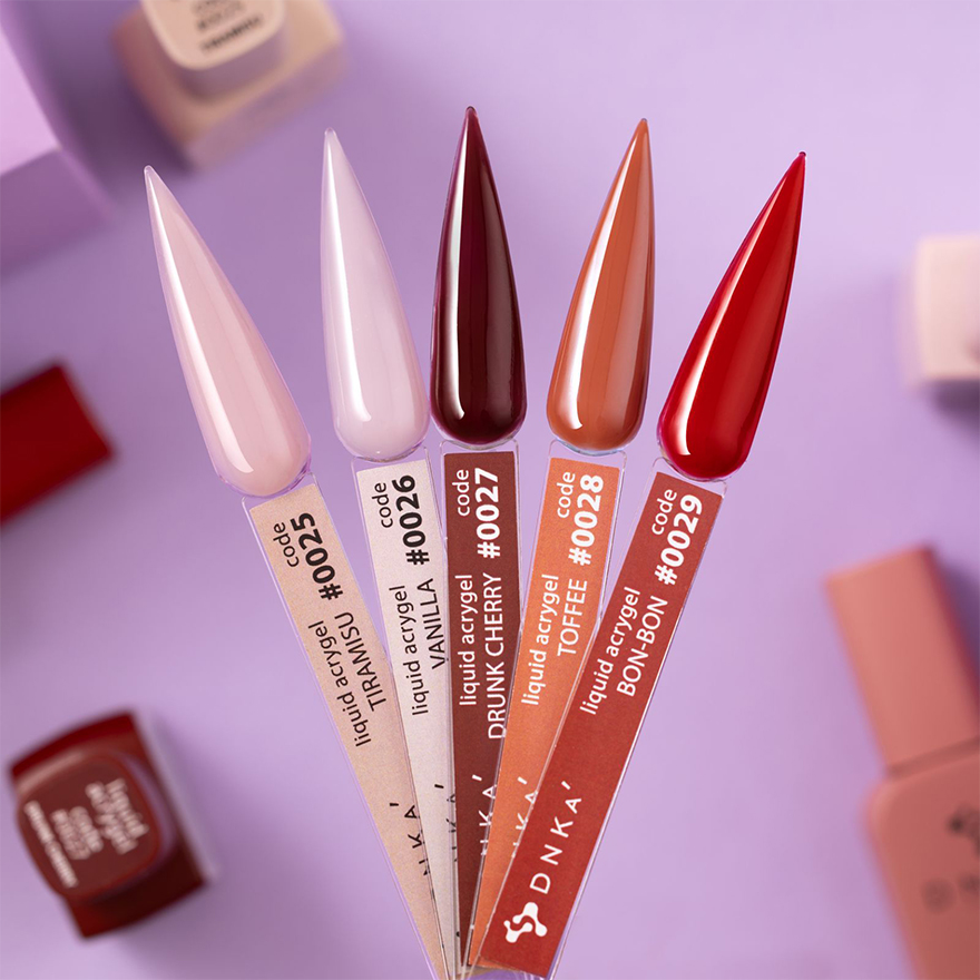 DNKa Гель для ногтей Liquid Acrygel 0027 Drunk cherry, 12 мл