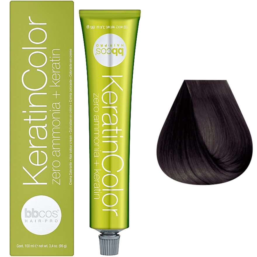 Bbcos Keratin Color Cream-farba for hair 5/01 chestnut light-coloured, 100 ml
