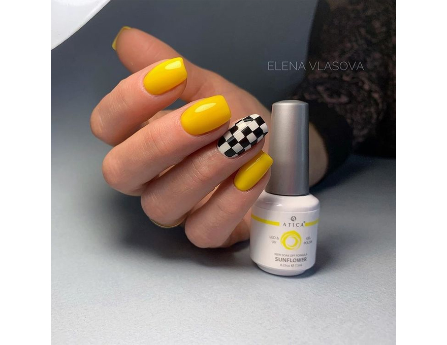 Atica Sunflower GPM77 gel-varnish (mustard, enamel), 7.5 ml