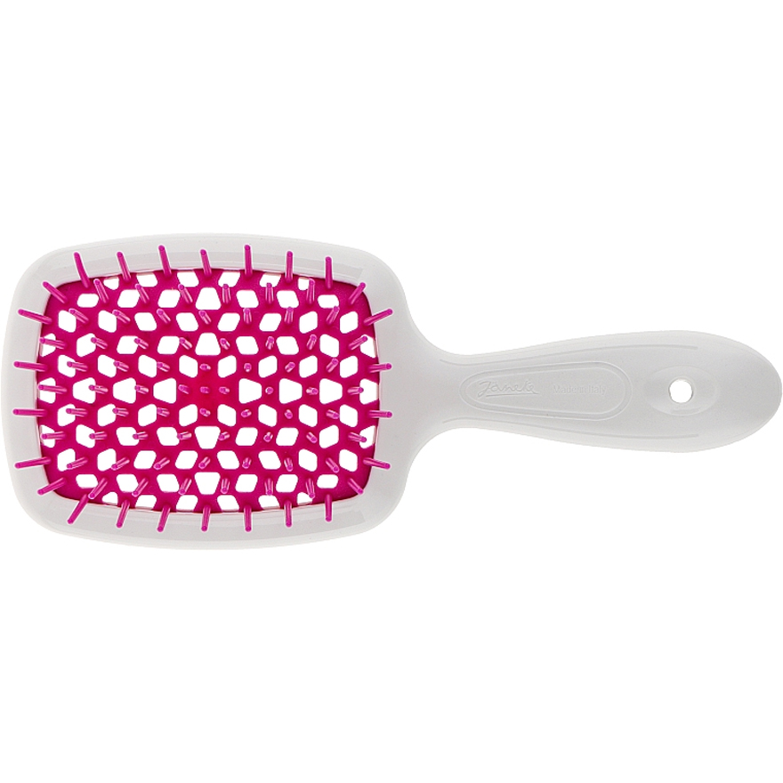 Janeke Superbrush Small Hairbrush White Fuchsia