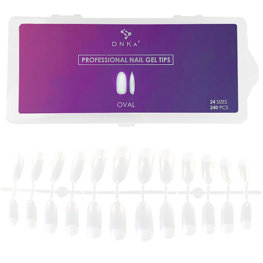 DNKa Гелеві тіпси для нарощування Professional Nail Gel Tips Oval, 240 шт DNKa Гелеві тіпси для нарощування Professional Nail Gel Tips Oval, 240 шт