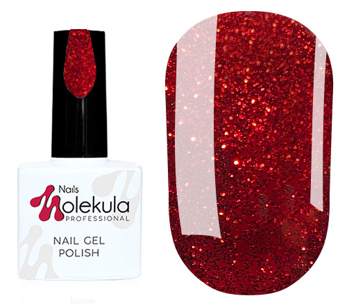 Molekula gel varnish No. 005 (red shimmer, with sparkles), 11 ml Molekula gel varnish No. 005 (red shimmer, with sparkles), 11 ml