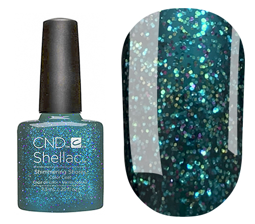 СND Shellac gel varnish, Shimmering Shores (azure with glitter), 7.3 ml
