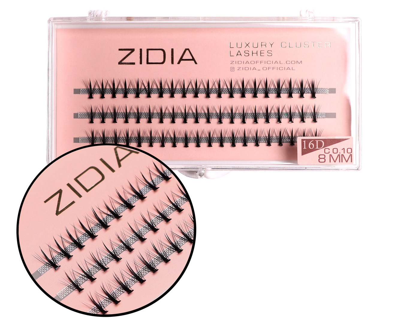 Zidia Cluster lashes 16D KIM C 0,10 (3 ленты, размер 8 mm) Zidia Cluster lashes 16D KIM C 0,10 (3 ленты, размер 8 mm)