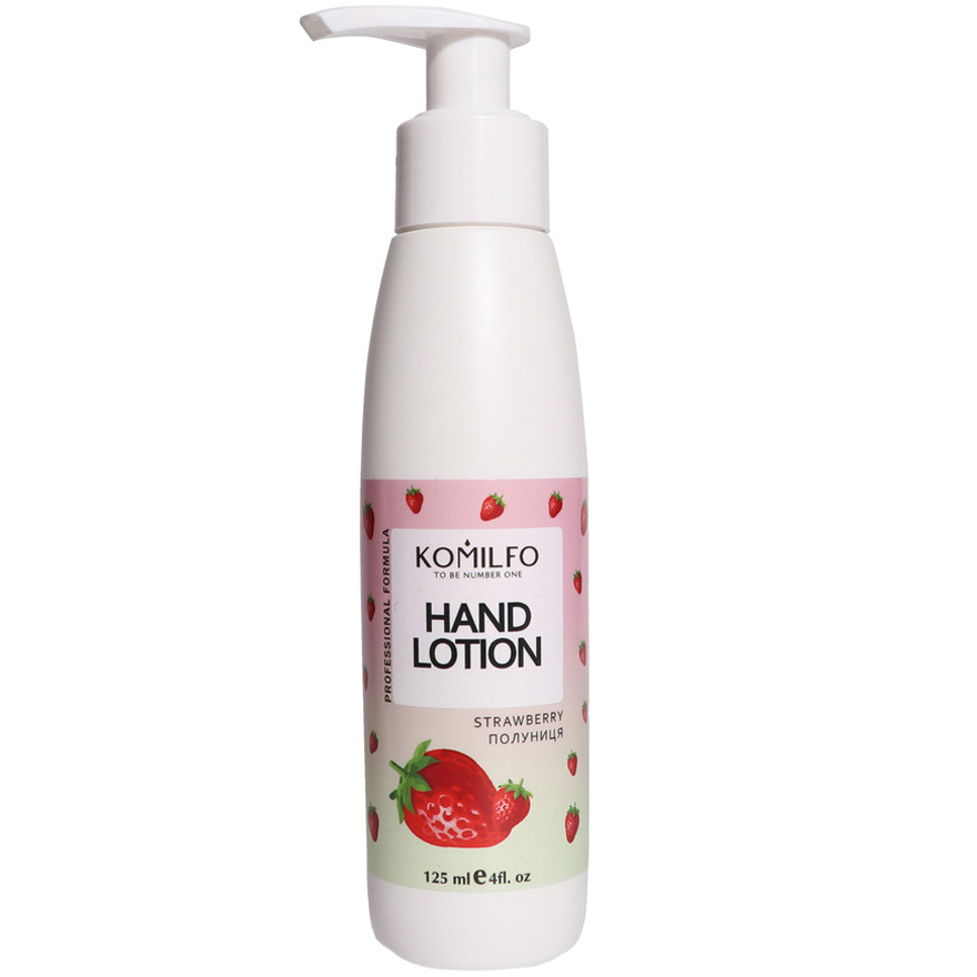 Komilfo Hand Lotion "Strawberry" - strawberry hand lotion, 125 ml Komilfo Hand Lotion "Strawberry" - strawberry hand lotion, 125 ml