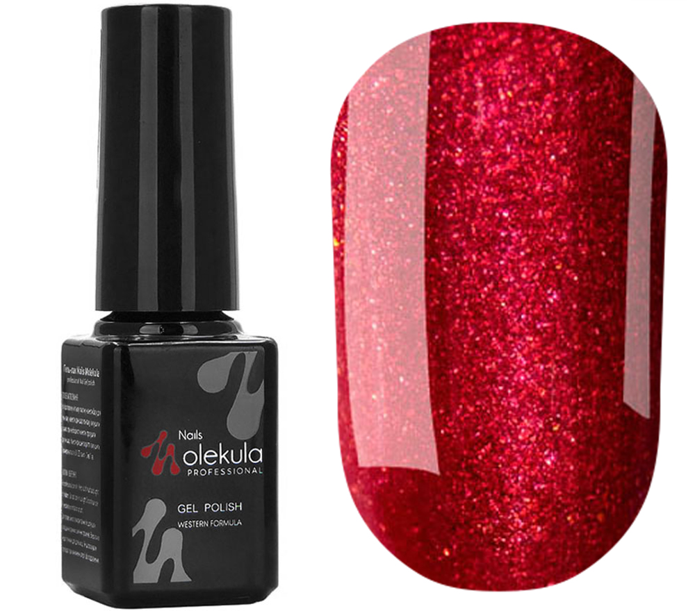 Molekula gel varnish No. 032 (red, micro shine), 6 ml