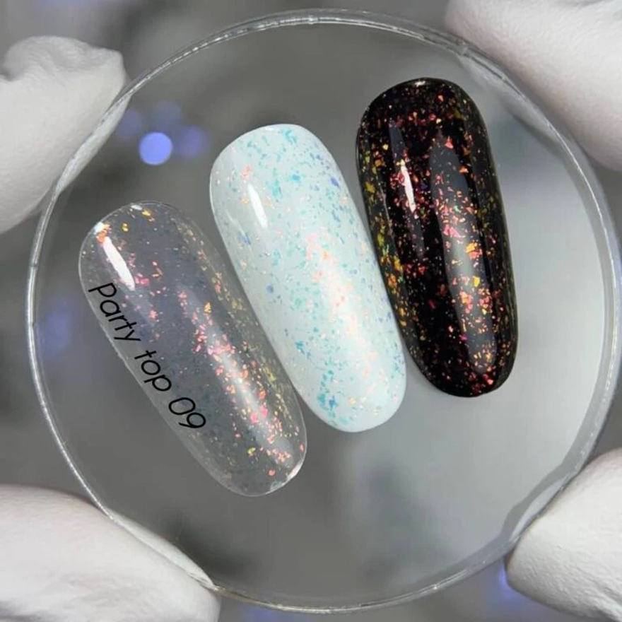 Nails Of The Day Nail top Party top No. 02 (transparent with fine shimmer), 10 ml