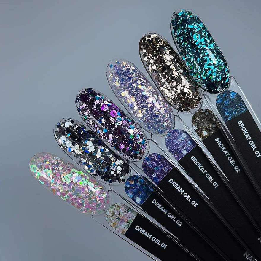 Nails Of The Night Nail gel Brokat gel 02, 5 g