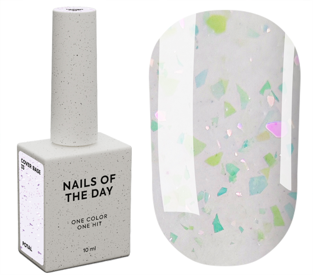Nails Of The Day Cover base milk No. 05 (milk base with rye shimmer), 10 ml
