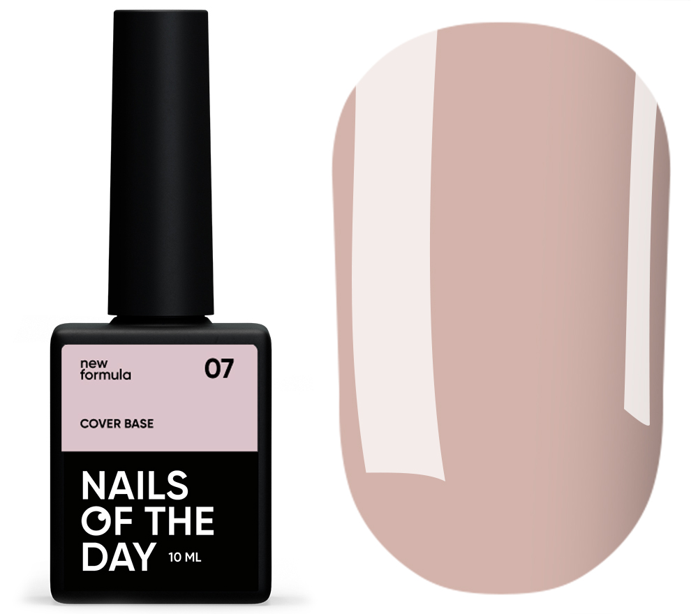 Nails Of The Day База для нігтів Cover base №07 (натуральний нюд), 10 мл Nails Of The Day База для нігтів Cover base №07 (натуральний нюд), 10 мл