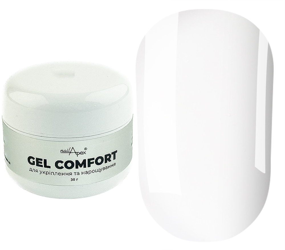 NailApex Гель без опилу COMFORT GEL №4, молочний, 30 мл