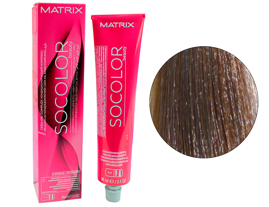 Hair color cream Matrix So Color 7A ash blonde, 90 ml