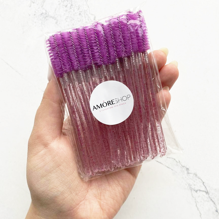 Hair brush, nylon, violet on clear base with violet glitter, (50 pcs/pack) Hair brush, nylon, violet on clear base with violet glitter, (50 pcs/pack)