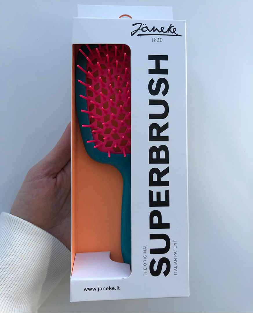 Janeke Superbrush Hairbrush Turquoise Pink