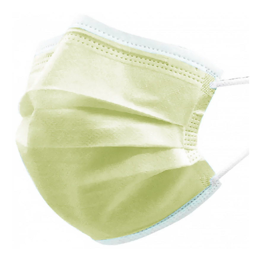 Medicom Three-layer mask Yellow, 50 pcs/pack