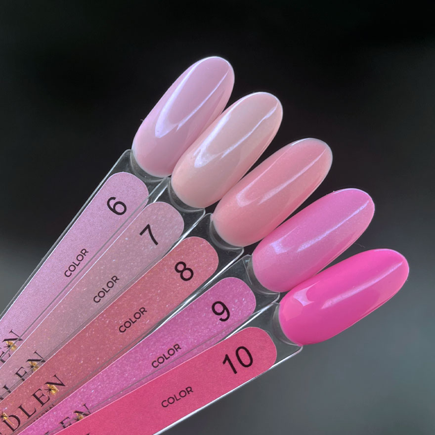 Edlen Gel nail polish 008 (light strawberry pink, microglitter), 9 ml