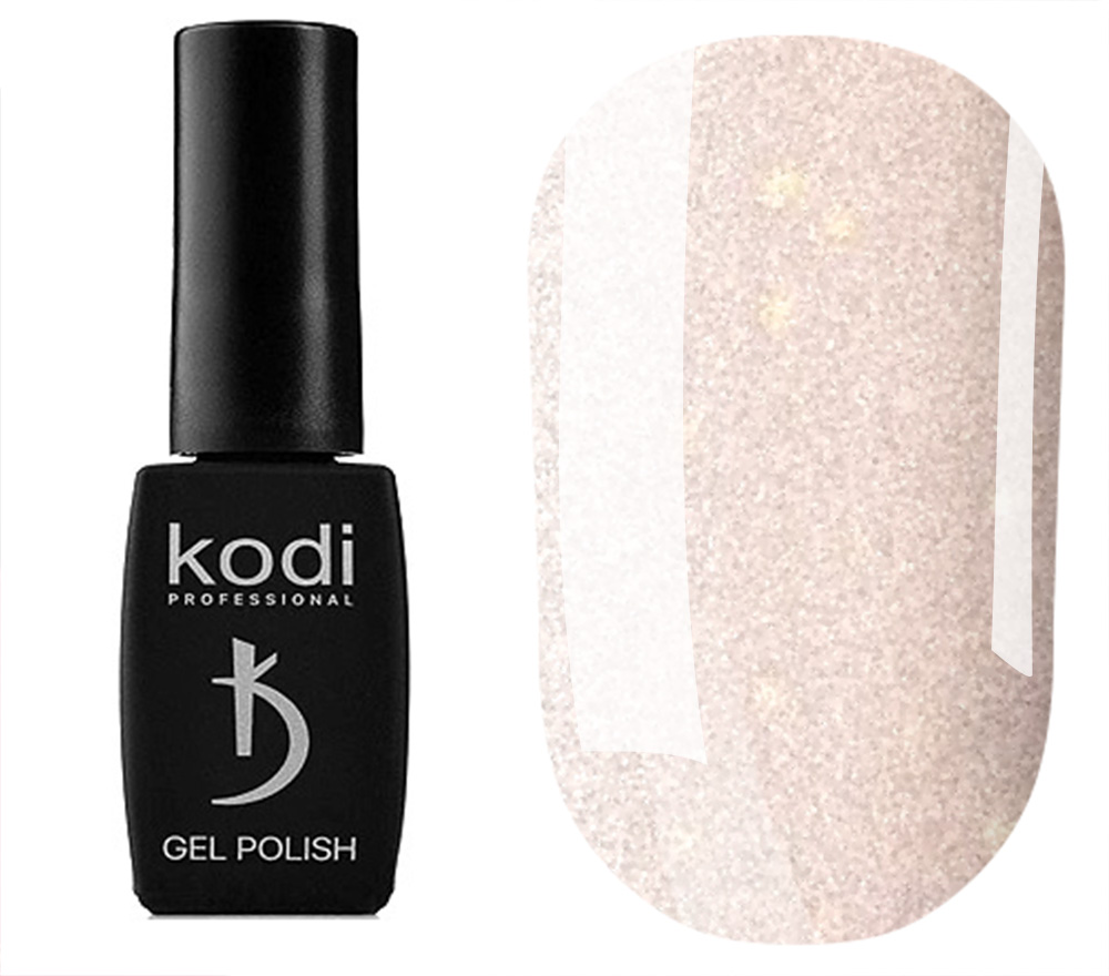 Gel polish Kodi Professional No. WS 010 (light lilac with fine holographic shimmer), 8 ml