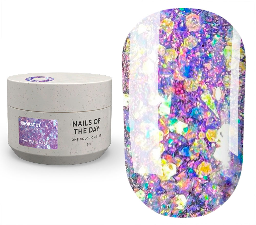 Nails Of The Night Гель для ногтей Brokat gel 01, 5 г