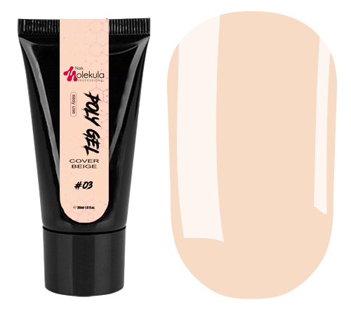 Molekula Poly Gel No. 03 Cover Beige - Polygel, beige, translucent, 15 ml