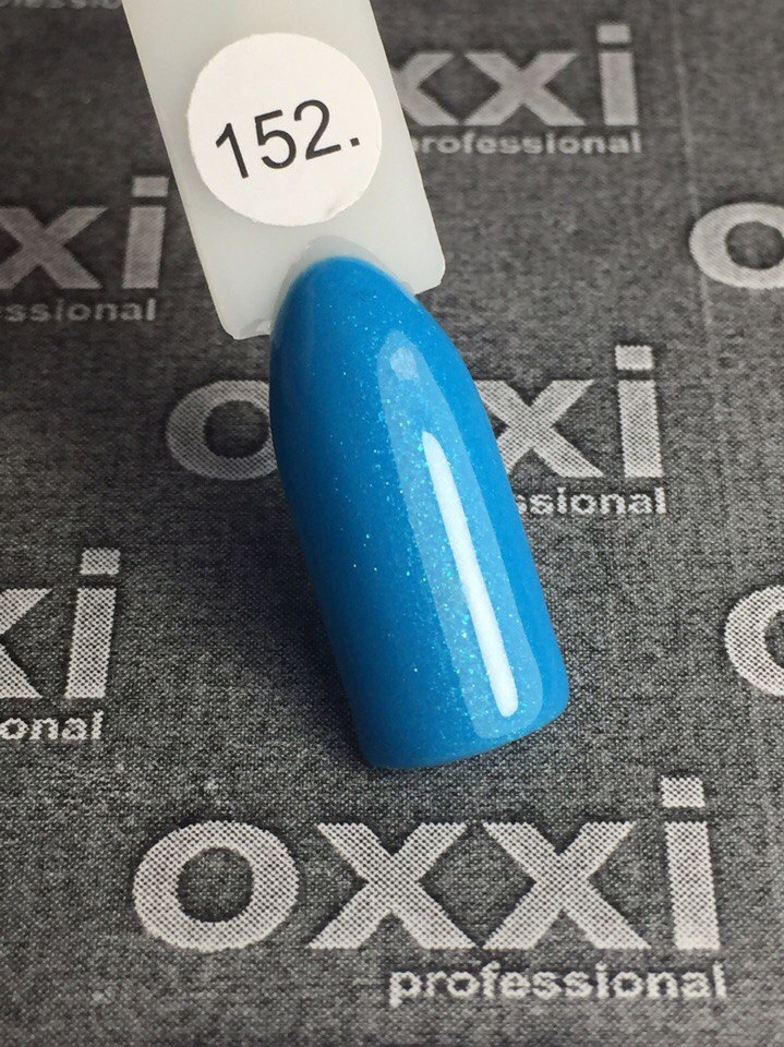 OXXI Гель-лак для ногтей №152 (яркий голубой с микроблеском), 10 мл