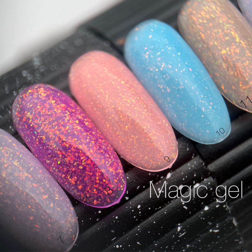 SAGA professional Builder Gel magic 11 (золотистый с разноцветной поталью), 15 мл SAGA professional Builder Gel magic 11 (золотистый с разноцветной поталью), 15 мл