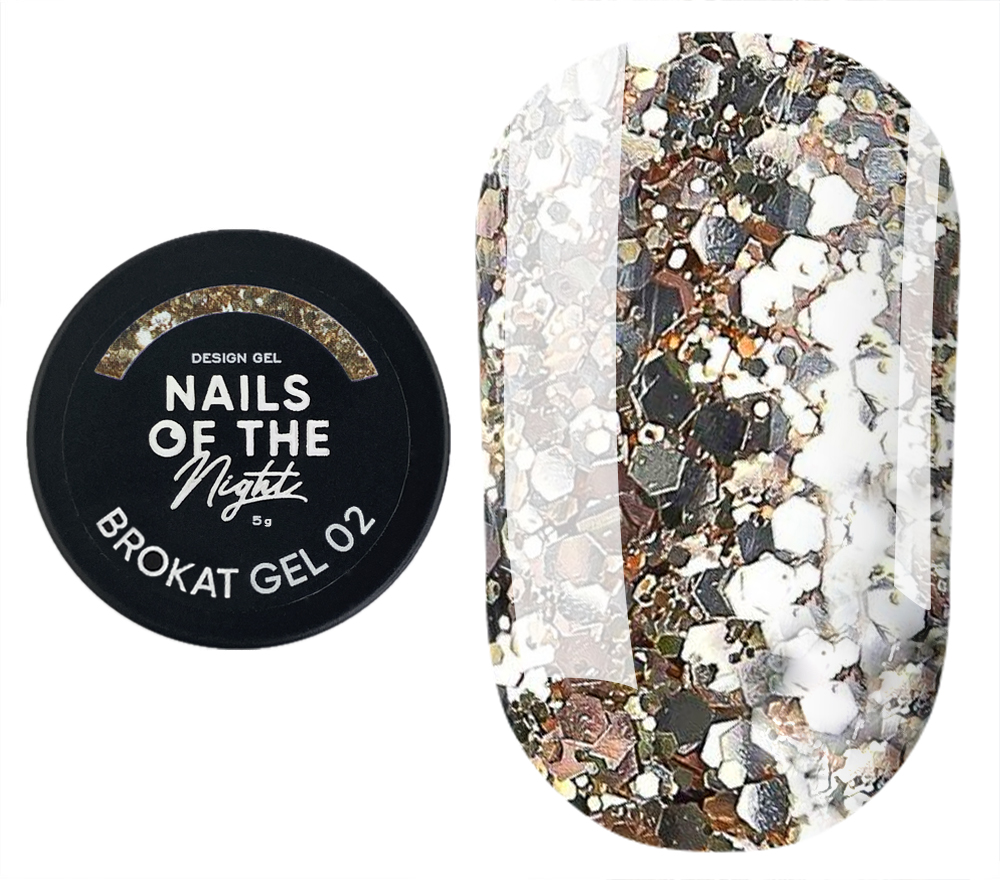 Nails Of The Night Nail gel Brokat gel 02, 5 g