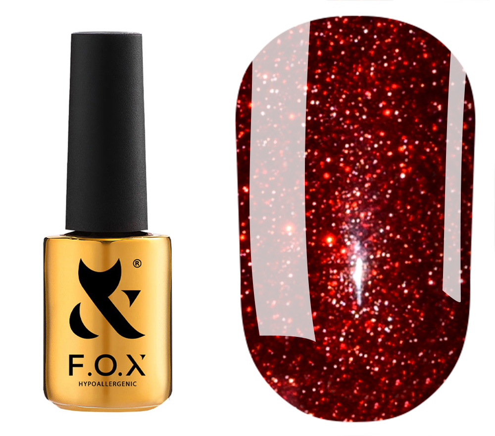 Гель-лак F.O.X Masha Efrosinina New Year №040 (червоний, світловідбиваючий), 7 мл