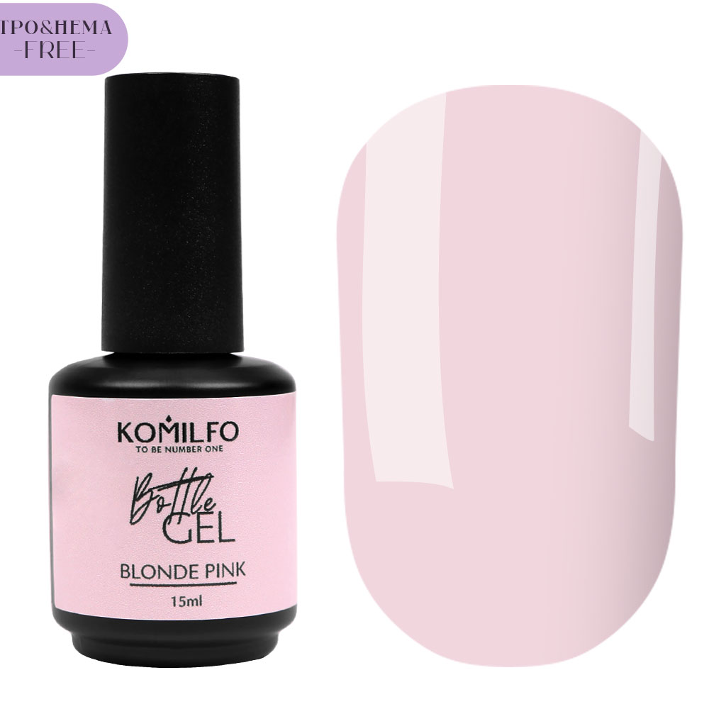 Komilfo Bottle Gel Blonde Pink HEMA/TPO free, жидкий гель для ногтей, 15 мл