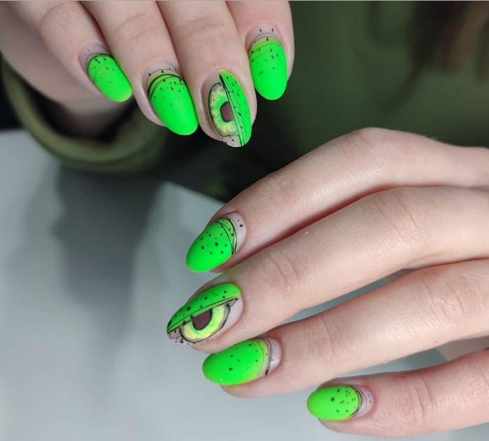 MOON FULL gel-varnish Neon color Gel polish No. 702 (light green, neon), 8 ml