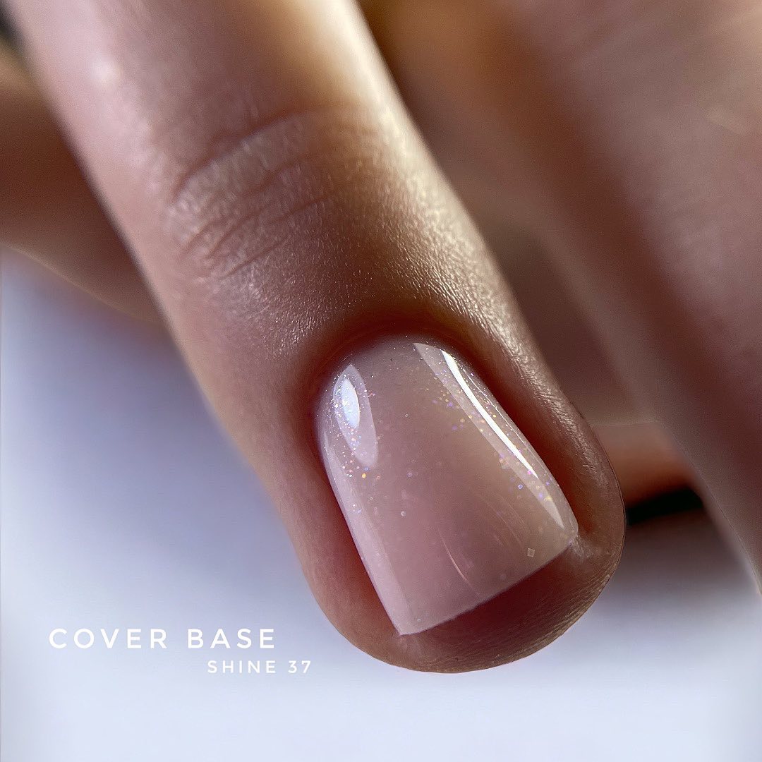 Grade Nail base Shine base 37 (gentle peach with micro-shine), 15 ml