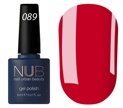 NUB 089 Dark Love gel varnish (dark red, enamel), 8 ml