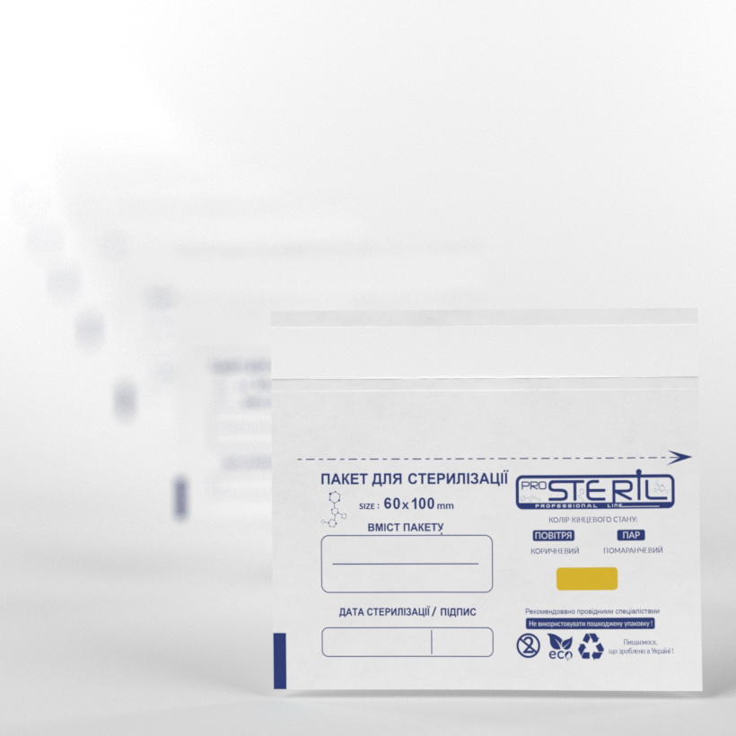 ProSteril Kraft bags for air and steam sterilization, white 60x100 mm, 100 pcs / pack