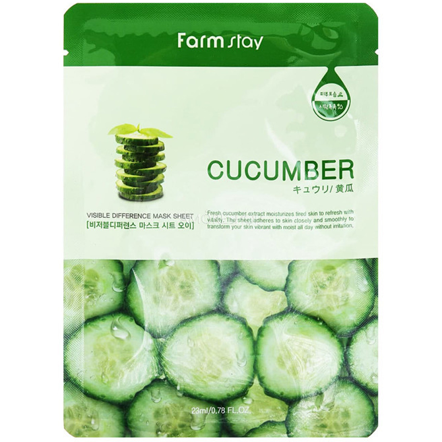 FARMSTAY Visible Difference Mask Sheet Cucumber Тканевая маска для лица с огуром 23 мл