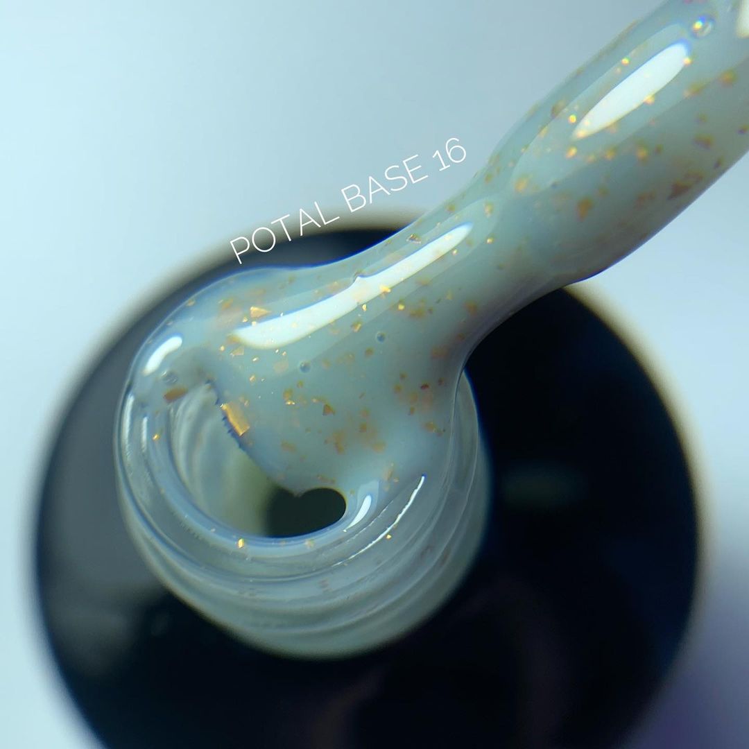 Grade Base for nails Potal base 16 (mint with gold potal), 15 ml