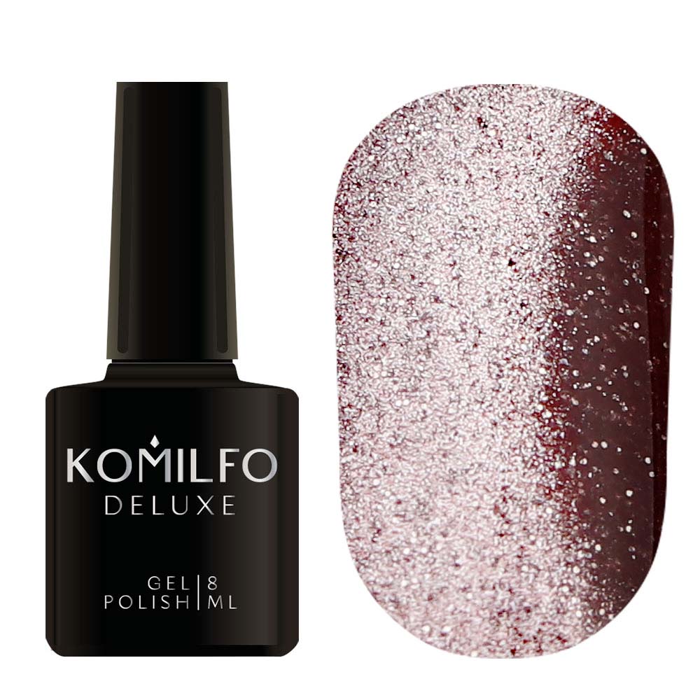 Gel polish Komilfo Fairytale Cat Eye 002 (rose gold, magnetic, reflective), 8 ml