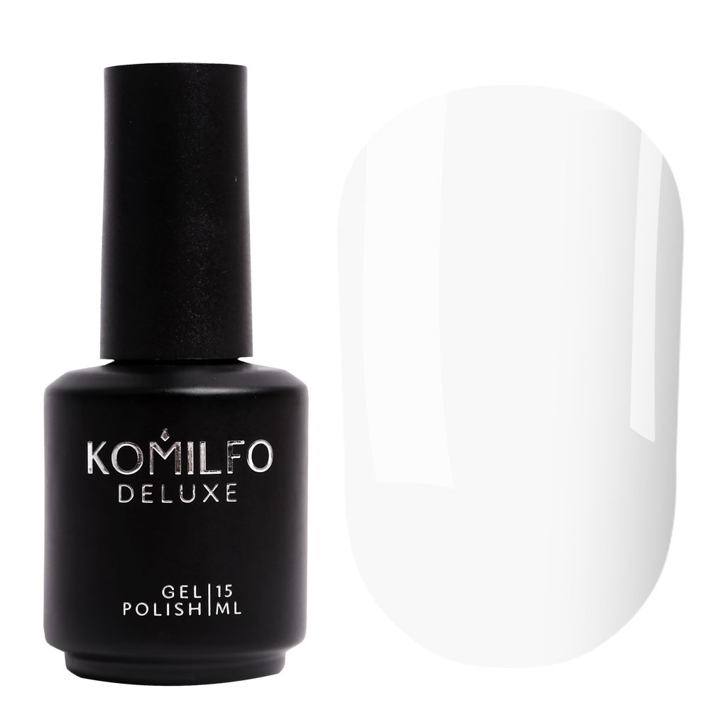 Гель-лак Komilfo Deluxe Series D003 (білий, емаль), 15 мл