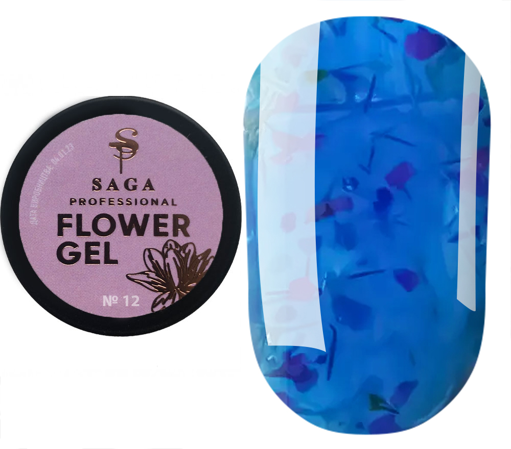 SAGA professional Цветочный гель 12 с сухоцветом (синий), 5 мл SAGA professional Цветочный гель 12 с сухоцветом (синий), 5 мл