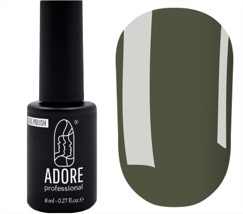 ADORE Professional Gel polish 508 "artichoke" (dark gray-olive, enamel), 8 ml