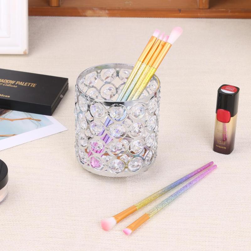 Glass holder for brushes and files, metal, with a round stone
